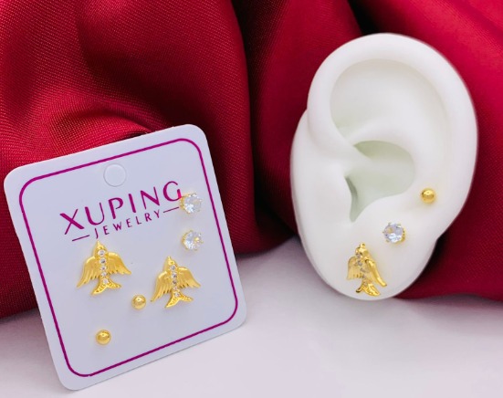 Topo Trio Dorado Pajaro alas abiertas